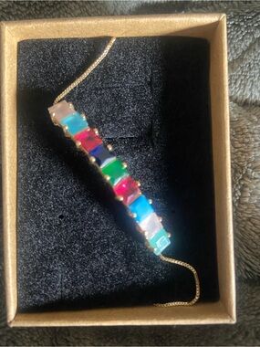 Gold/ Over Sterling Silver Multi-Color Stone Tennis Bracelet - Women's Jewelry